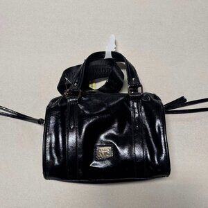 Brand New- The Madden NYC Satchel Purse in Black Patent Leather